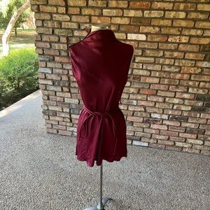 Mary McFadden Silk top sleeveless top with tie belt Fits M Vintage